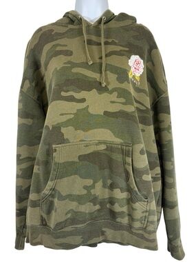 Asphalt Camo Hoodie XL Rose Graphic Streetwear Pullover Sweatshirt